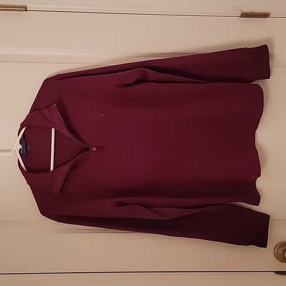Polo Ralph Lauren Maroon Size M 1/4 Zip Sweater.  Excellent Condition - Picture 1 of 5